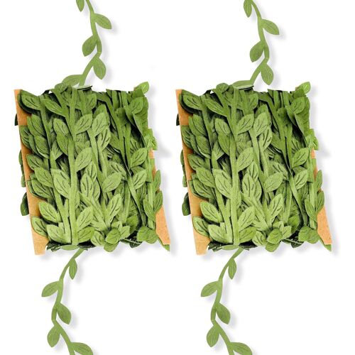 KAL-Lot De 2 Rouleaux De Ruban De Vigne Artificielle, 20 M, Pour Plantes Vertes, Guirlande De Feuilles De Lierre, Décoration Murale, Mariage, Bricolage, Fête, Décoration De La Maison