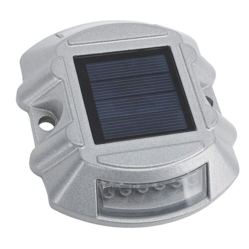 (Lumière Rouge)Lampes De Pont Solaires En Alliage D'aluminium Argenté Led Ob