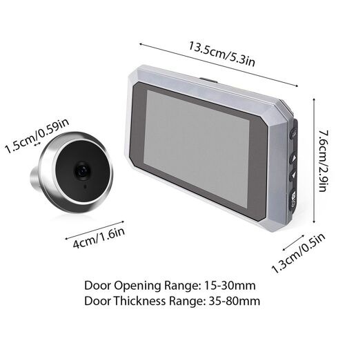 2 Caméra Judas De 3 97 Pouces Pour Porte D'appartement 2MP LCD Judas OB