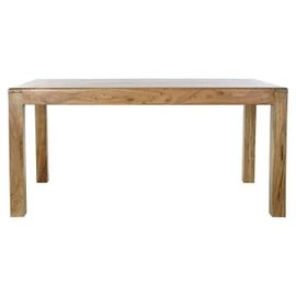 Table À Manger Style Africain Bois Naturel 160 Cm - Couleur:Naturel - Blanc