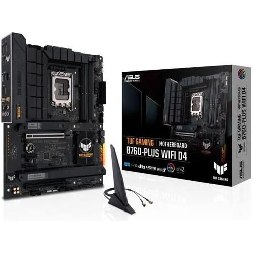 ASUS TUF GAMING B760-PLUS WIFI D4 - Carte-mère - ATX - Socket LGA1700 - B760 Chipset - USB 3.2 Gen 1, USB 3.2 Gen 2, USB-C 3.2 Gen 2x2 - 2.5 Gigabit LAN, Wi-Fi 6, Bluetooth - carte graphique...