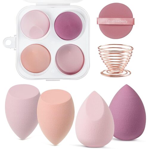 Maquillage Épongemaquillage Éponge À Fond De Teint Blender Pour Beautyéponge De Mélange De Fond De Teint Sans Faille Pour Crème Et Poudre Liquides4 Pièces Avec Tasse À Café 