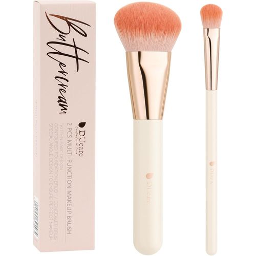 Lot De 2 Pinceau Fond De Teint Pinceaux À Fond De Teint Et Anti-Cernes Pinceau Kabuki Synthétiques Professionnels Pinceaux Maquillages Pour Le Mélange Liquide,Crème Ou Poudre 