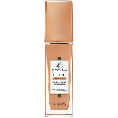 Kalanka-- Le Fond De Teint Soin Lumière - 97% D'ingrédients D'origine Naturelle - Couvrance Moyenne - Tous Types De Peaux - À L'huile D'olive Bio Aop Provence - Teinte : 40 Miel Doré - 30 Ml 