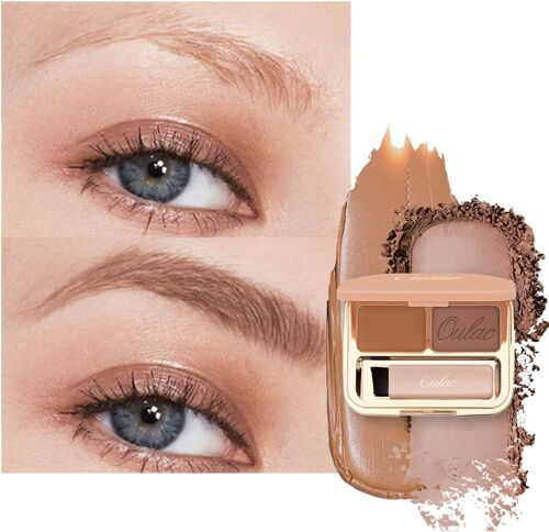 Kalanka-Palette À Sourcils Waterproof-Gel À Sourcils Longue Tenue Maquillage Sourcil Poudre Cire À Sourcils 2 In 1, Résultat Naturel Facile À Colorer, Avec Pinceau Et Miroir (Ginger) 