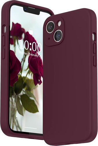 KALANKA-Coque Silicone Liquide Compatible avec iPhone 13 6,1 Pouces, Protection Individuelle pour Chaque Objectif Épaissie Silicone Premium Etui pour iPhone 13 6,1 Pouces (Prune)