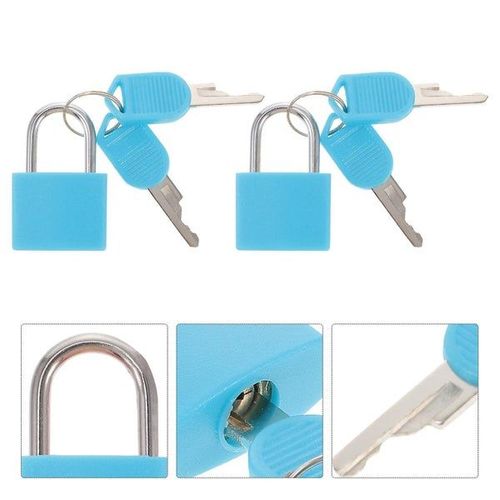 Lot de 2 cadenas à clé pour voyage et sécurité ¿ Cadenas durables en laiton et plastique pour sacs à dos, casiers et plus encore
