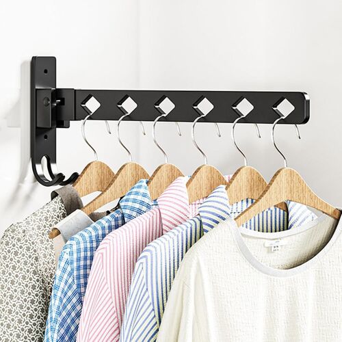 Séchoir à linge mural rotatif à 180°, cintre mural en alliage d'aluminium, étagères suspendues pour balcon, salle de bain, A