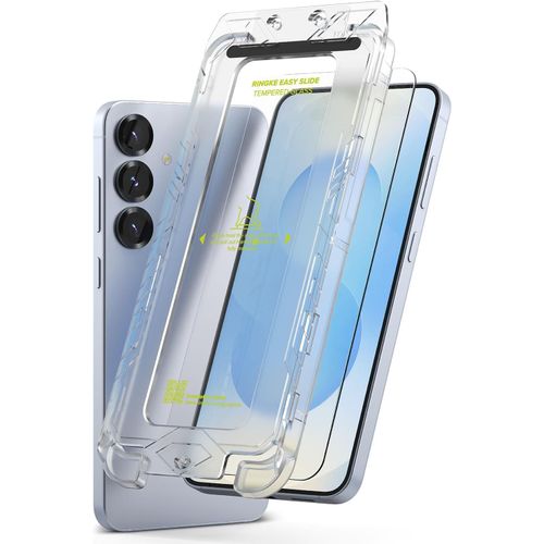 AEFJ-Easy Slide Tempered Glass Compatible avec Verre Trempé Samsung Galaxy S25 Plus / S24 Plus Protecteur d'écran Qualité HD Transparent Anti-Rayures 9H Dureté Application Facile