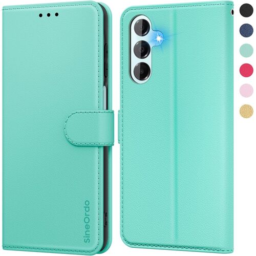 JGD-Coque pour Samsung Galaxy A16 4G / 5G Étui Protection à Rabat, [Pochette de Portefeuille] Antichoc Clapet Housse en Cuir Case - Vert Menthe
