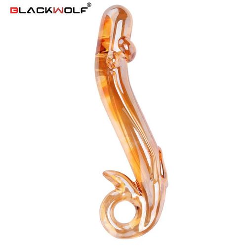 Gode En Verre Pyrex Loup Noir Pour Hommes Et Femmes,Faux Pénis,Plug Anal En Cristal,Surfacosager,G-Spot 600,Changeur De Sexe,Jouets Sexuels