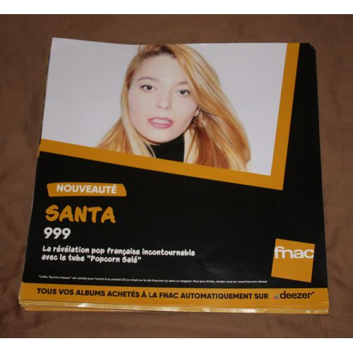 Rare Plv 30x30cm Santa 999 / Magasins Fnac