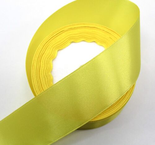 Kal-Ruban De Satin De 22 M De Large - 40 Mm De Large - Ruban Décoratif De Noël Et De Mariage (Jaune Doré, 22 M)
