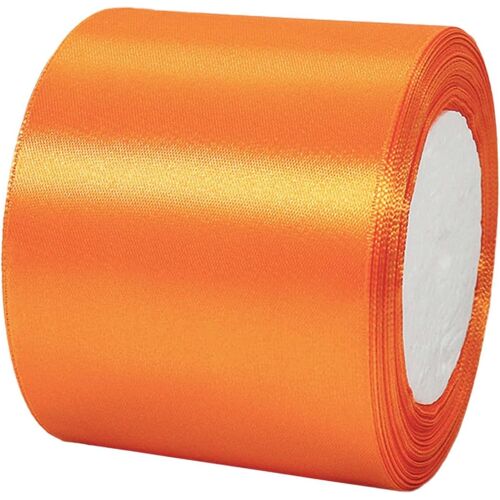 Kal-Ruban Satin Orange 8cm De Large,23m Ruban Cadeau,Ruban Couture Pour Gros Noeud Cadeau,Ruban Satin Soie Pour Décoration Mariage,L'artisanat Décoration Maison,Fête Gâteau,Emballage Gâteau