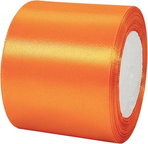 Kal-Ruban Satin Orange 8cm De Large,23m Ruban Cadeau,Ruban Couture Pour Gros Noeud Cadeau,Ruban Satin Soie Pour Décoration Mariage,L'artisanat Décoration Maison,Fête Gâteau,Emballage Gâteau