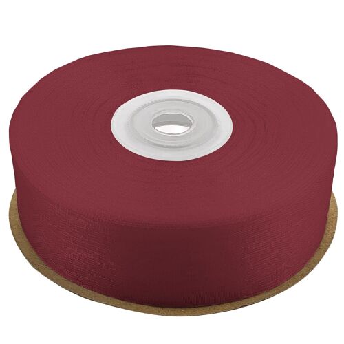 KAL-Ruban 25Mm X 32M Rouge Vin - Décoratif Satin Et Organza Pour Mariage, Fête, Festival, Emballage Cadeaux, Cartes Diy - Tissu Mousseline Pour Décoration Et Bricolage