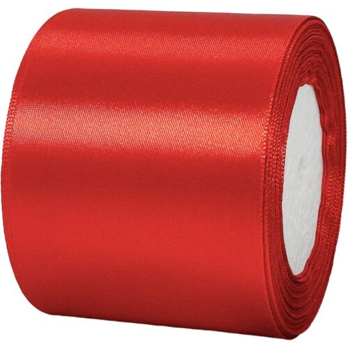 Kal-Ruban Satin Rouge 8cm De Large,23m Ruban Cadeau,Ruban Couture Pour Gros Noeud Cadeau,Ruban Satin Soie Pour Décoration Mariage,L'artisanat Décoration Maison,Fête Gâteau,Emballage Gâteau