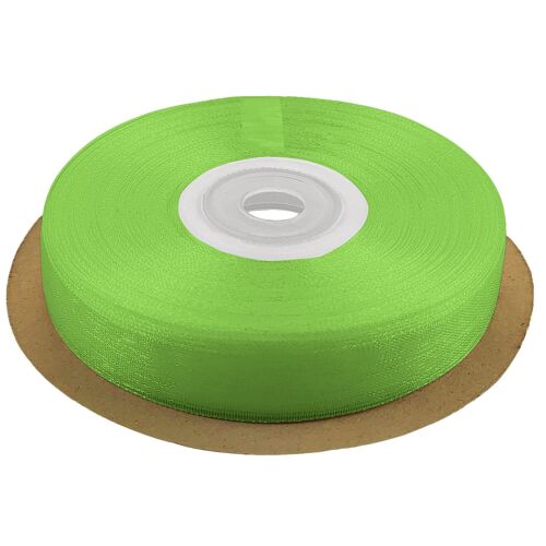 Kal-Ruban 12mm X 32m Couleur Pomme Verte - Décoratif Satin Et Organza Tissu Mousseline Pour Décoration, Bricolage, Mariage, Fête, Festival, Emballage, Paquet Cadeaux, Cartes Diy