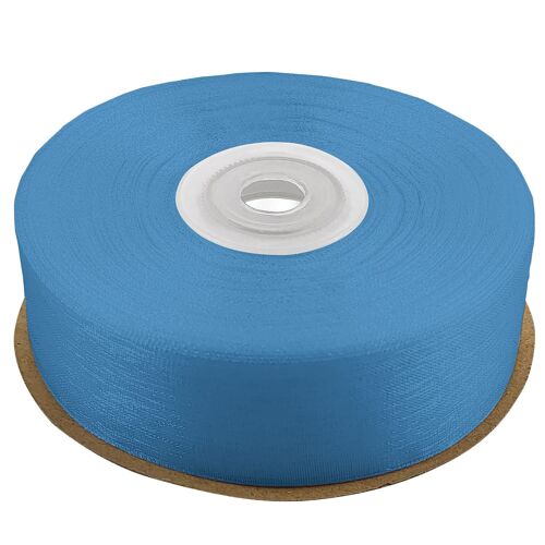 Kal-Ruban 25mm X 32m Bleu - Décoratif Satin Et Organza Tissu Mousseline Pour Décoration, Bricolage, Mariage, Fête, Festival, Emballage, Paquet Cadeaux, Cartes Diy