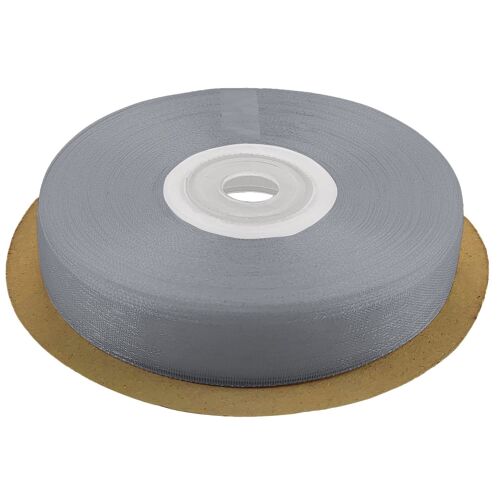 Kal-Ruban 12mm X 32m Couleur Argent Pâle Ruban Décoratif Ruban Cadeau Satin Et Organza Tissu Mousseline Pour Décoration Bricolage Mariage Fête Festival Emballage Paquet Cadeaux Cartes Diy
