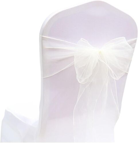 KAL-Lot De 5 Noeuds De Chaise En Organza - Pour Mariage, Cérémonie, Événement, Fête - 18 X 275 Cm - Beige