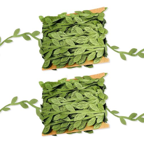 KAL-20 M De Ruban De Vigne Artificielle, 2 Rouleaux De Ruban De Plantes Vertes, Plantes Artificielles, Feuilles De Vigne, Guirlande Décorative, Feuilles De Lierre, Ruban Décoratif Pour Pièce,