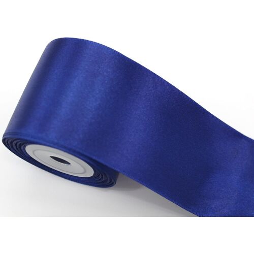 Kal-Ruban De Satin De Qualité Supérieure - 50 Mm - 10 M - Ruban Décoratif Pour Noël, Mariage (Bleu Nuit)