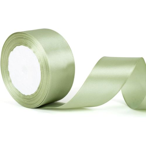 Ruban De Satin Vert Sauge De 40 Mm De Large-Ruban Épais Pour Emballage Cadeau Et Voiture De Mariage