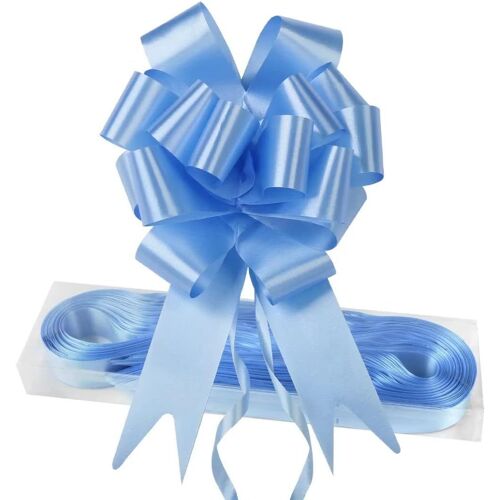 Kal-30 Pièces Grands Noeuds Rubans, Cadeau Noeud Noël Noeuds À Tirer Arcs De Ruban Pour Cadeaux Paniers Floraux Voitures De Mariage Décorations De Fête (Bleu)