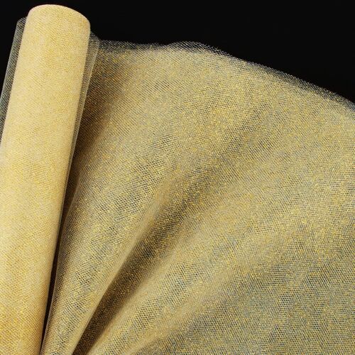 KAL-9M X 30Cm Rouleau Ruban Tulle Pailleté Or Chemin De Table Courroie Oganza Bobine Housse Pour Chaises Mariage Communion Noël Décoration Anniversaire Emballage Banquet Artisanat