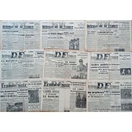 Lot 9 Vieux Journaux Résistance Authentiques Et Complets Défense De La France (France-Soir) 1944