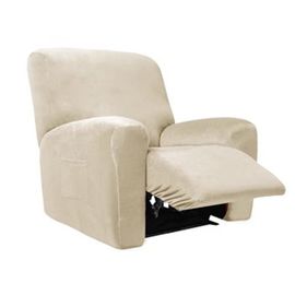 Housse De Fauteuil Inclinable Extensible, Housse Anti-Poussière Pour Canapé Fendu 1 Place, Beige