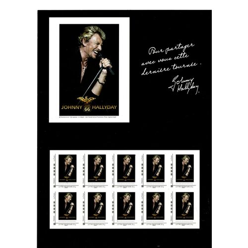 Planche De 10 Timbres /Johnny Hallyday