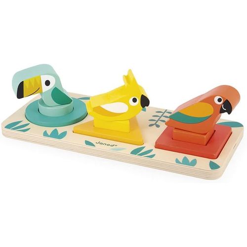 ERYI-- Mes Premières Formes Tropik - Jouet D'Eveil En Bois - Jouet Educatif Formes Et Couleurs - 9 Formes À Encastrer - Certifié Fsc - Peinture À L'Eau - Dès 1 An, J08266