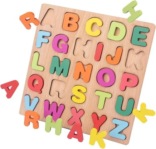 KAL-Puzzle Alphabet, De Grandes Lettres Colorées, Jouet Apprendre De Manière Ludique, En Bois, Enfant, Jeux Montessori Éducatif, 1-3 Ans, Garçon Fille