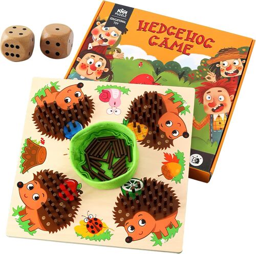 ChenQuanSarl-Jeu De Bâton De Hérisson En Bois, Jouets Éducatifs Pour Enfants Montessori, Ouet D'Apprentis De Planche De Hérisson, Jouet D'Apprentis Pour Enfants, Jouets Éducatifs Pour Enfants