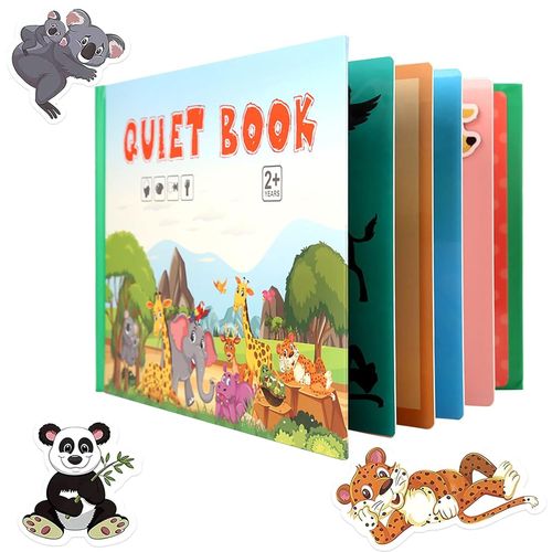 KAL-Montessori Quiet Book,Interactive Busy Book,Livre Calme Montessori For Toddlers,Puzzle Livre De Jouets Éducatifs Enfants Préscolaire D'Énigmes Livre Jouets Pour Enfants À Partir De 2 Ans (Animaux