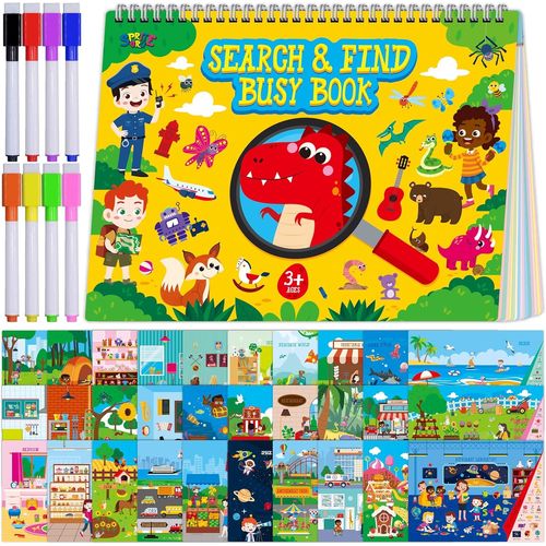 KAL-Livre De Recherche Et De Trouvaille, 30 Thèmes Différents, Livre D'Activités De 32 Pages, Jouet D'Apprentissage Montessori, Jeu Éducatif, Jouets Sensoriels Pour L'Autisme À L'École Maternelle