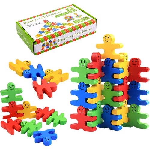 ChenQuanSarl-Jouet À Empiler En Bout Des Doigts Pour Enfant Dès 3 Ans¿16 Pièces Jeu D'Équilibre Enfants, Blocs De Construction Empilables, Jouet Éducatif En Bois, Cadeaux Pour Enfants