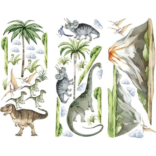 Sticker Mural Pour Chambre D'enfant Garçon-Dinosaures-Pour Chambre D'enfant Et Salle De Jeux-Décoration Murale Autocollante Pour Décoration Créative De Pièce