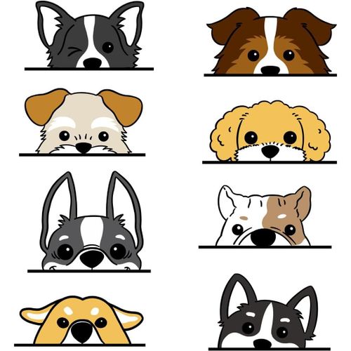 Autocollants Muraux En Forme De Chien Pour Chambre D'enfant,Décoration De Salle De Classe,Stickers Chien,Autocollant Voiture Chien,Stickers Muraux Animaux