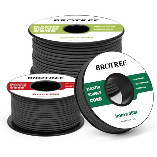 Mevronisshop-Cordon Elastique Corde Élastique 1mm X 10m Fil Elastique Couture Sandow Elastique Rond Pour Bracelet, Couture, Perle, Collier, Bijoux, Chapeaux, Tente Et Sac Dos - Noir