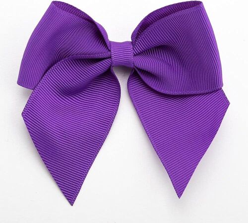 KAL-Lot De 6 Grands Noeuds En Ruban Gros-Grain Auto-Adhésifs De 10 Cm De Large Violet