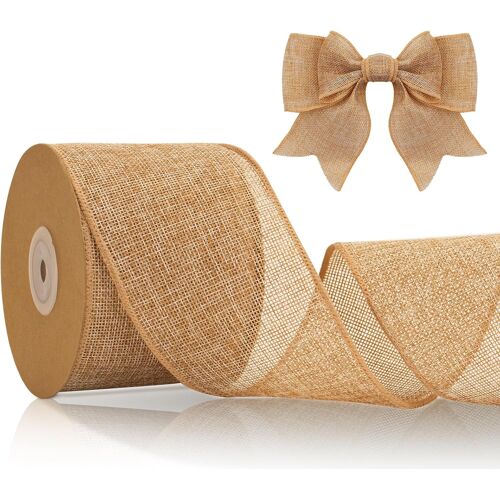 KAL-Ruban En Toile De Jute Marron De 10 M Pour Couronne, Noeuds, Emballage Cadeau, Décoration De Mariage Rustique