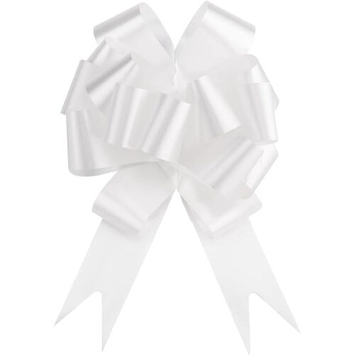 KAL-Cocarde De Mariage Blanc, Ruban De Mariage Voiture Blanche, Cocarde De Baptême Blanche, Communion, Ruban - ( 13 Cm, 30 Pcs).