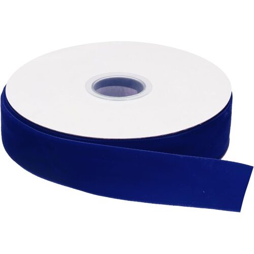 KAL-Ruban De Velours 2Cm X 13M, 3/4 Pouce X 15 Yard Simple Visage Bobine Soyeux Pour Noël Diy Artisanat Cadeau Emballage Noeud Décoration Foncé Bleu