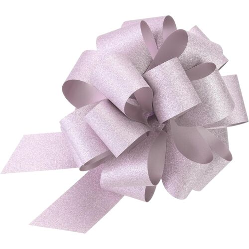 KAL-5Pcs 8 Pouces Grand Noeud À Tirer Brillant Ruban Rose Pour Paniers De Mariage Cadeaux Fête De Noël