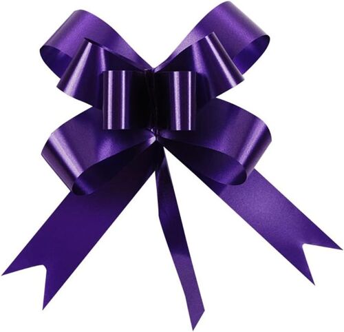 KAL-Gros Noeuds À Tirer En Ruban De 50 Mm/5 Cm Pour Mur De Fête, Emballages Cadeaux, Arbres De Noël, Mariage, Anniversaire, Décoration De Fleuriste, Violet, 30Pcs