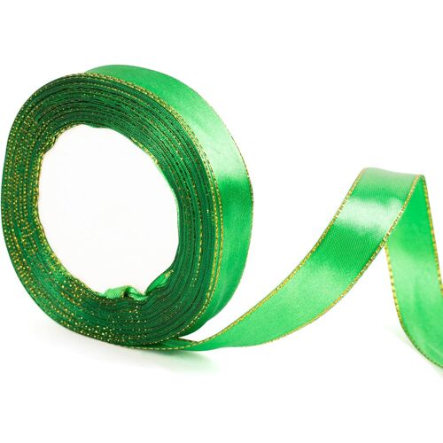 KAL-Ruban De Satin Vert De 20 Mm De Large Pour Emballage Cadeau, Idéal Pour Noël, Mariages Et Travaux Manuels