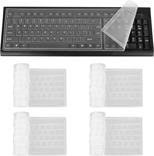 4 PCS Protection Clavier Silicone Housse de Protection Clavier Ordinateur Housse de Protection Clavier Couverture de Clavier pour Clavier d¿Ordinateur de Bureau(44.5 * 13cm)